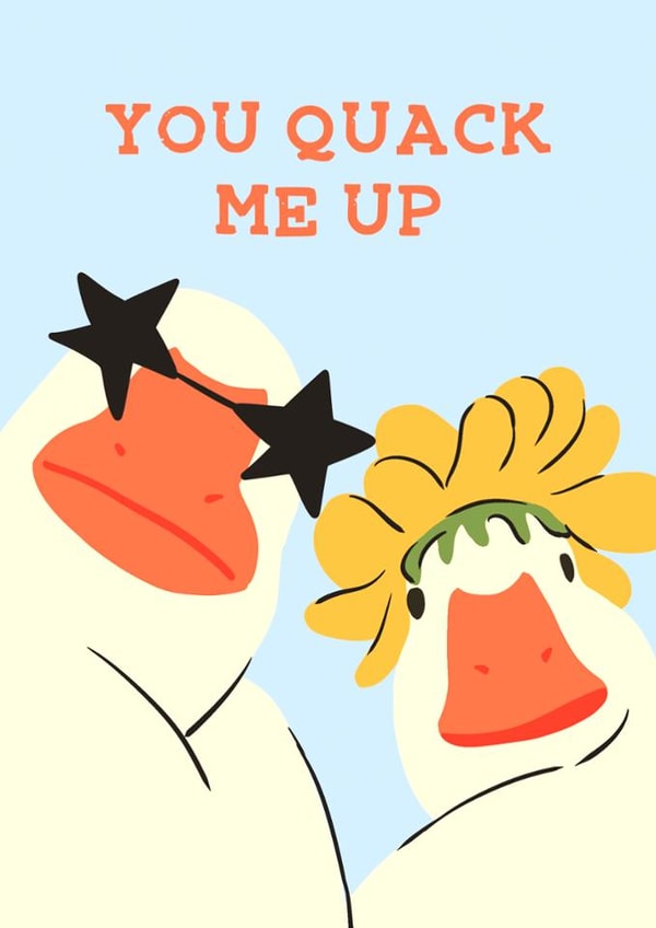 Funny Valentine's Day Card - You Quack Me Up created by Zove Ahh