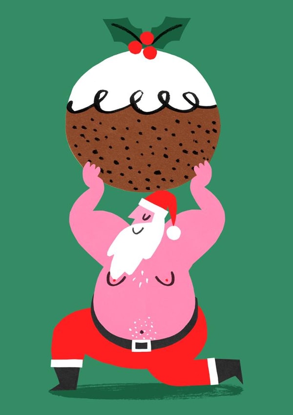 Funny Christmas Card - Giant Christmas Pudding created by SNIP SNIP HOORAY!