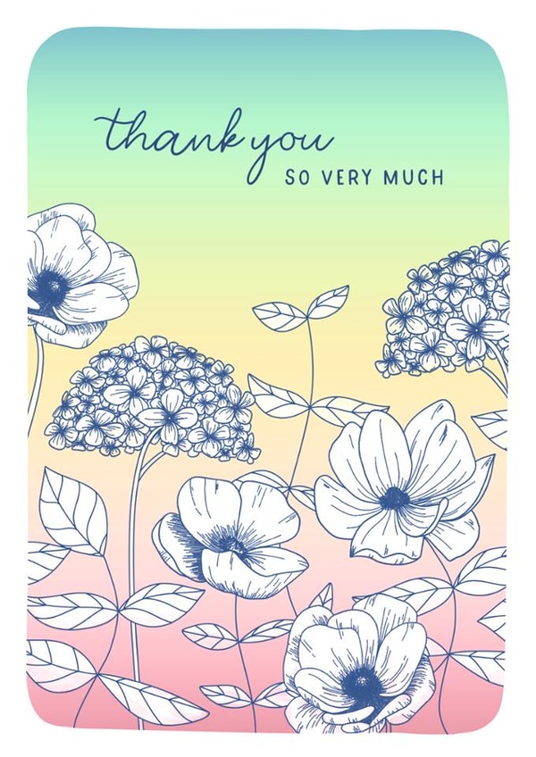 Pretty Thank You Card - Colourful Florals created by Evie Garnett Designs