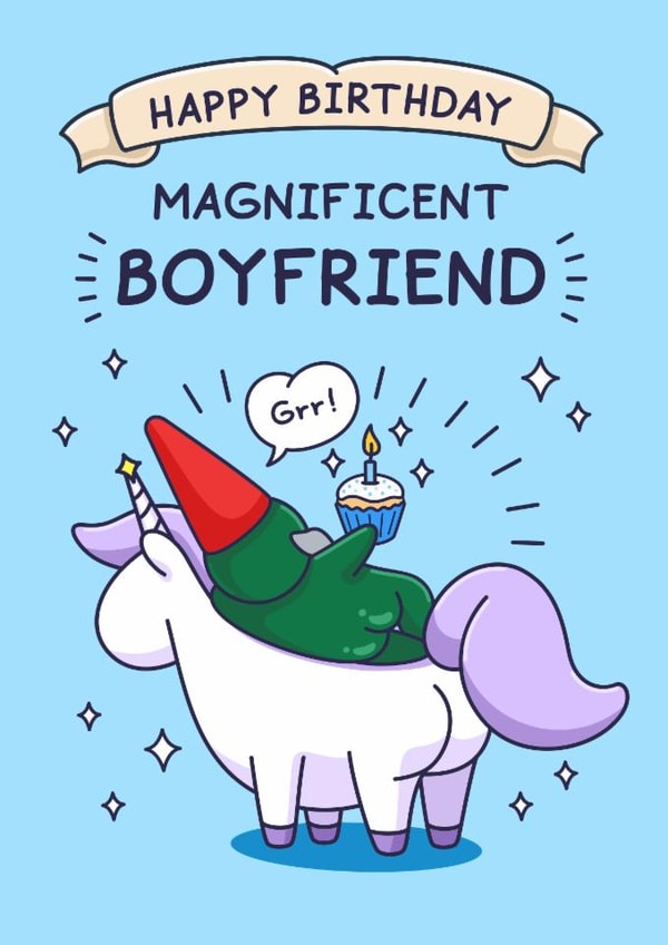 Funny Birthday Card - For Boyfriend - Magnificent Boyfriend created by Cheeky Legends