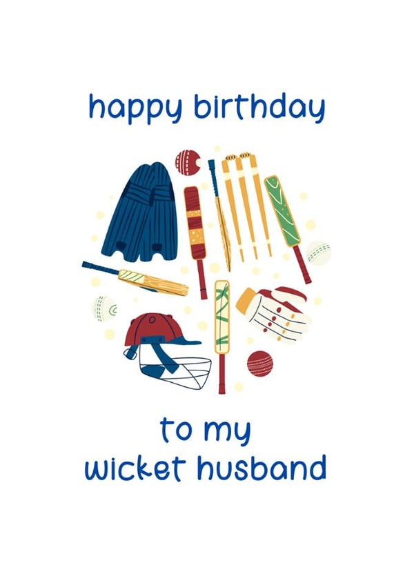 Funny birthday card for your husband - cricket themed. created by Rachey Jay Crafts
