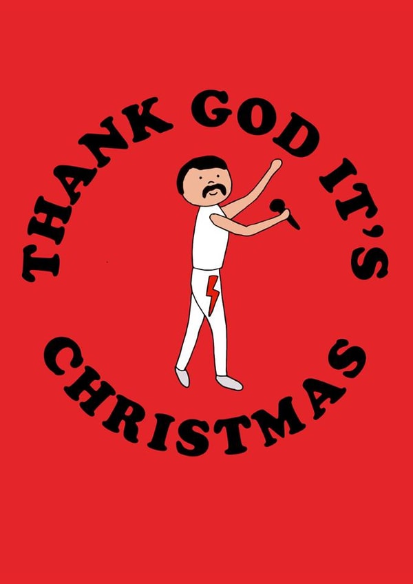 Cute Queen Rock 'n' Roll Christmas card for your friend / mum / dad / partner created by Hannah @rocknrollbabies