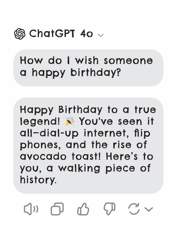 Funny Birthday Card - Chat GPT - Millennial created by Aussie Studios
