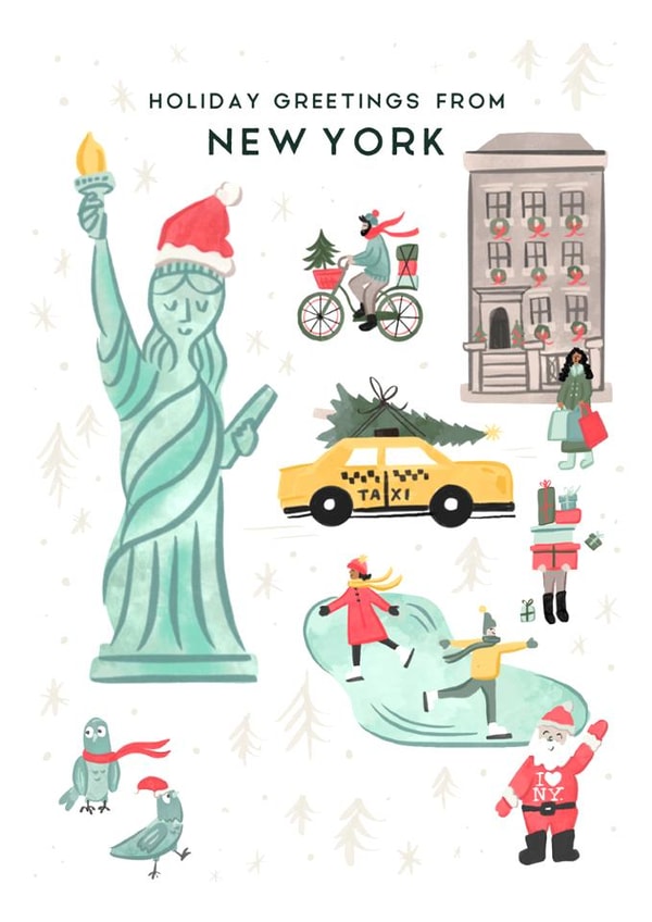 Cute Christmas Card - New York created by Laura Bercovich