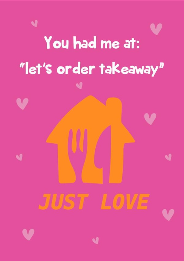Funny Valentine's Day Card - Let's Order Takeaway created by @Laura Lonsdale Designs