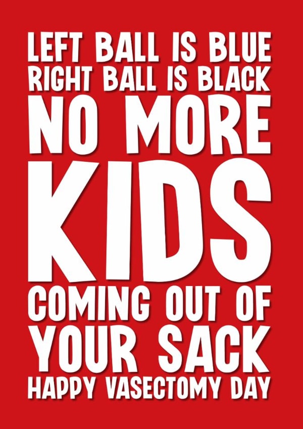 Rude Get Well Card - Vasectomy Poem created by Blind Faith