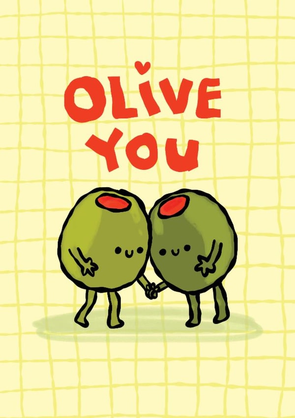 Cute Anniversary Card - Olive You created by The Playful Indian