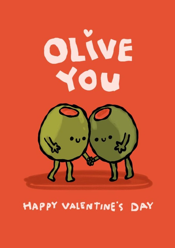Cute Valentine's Day Card - Olive You created by The Playful Indian