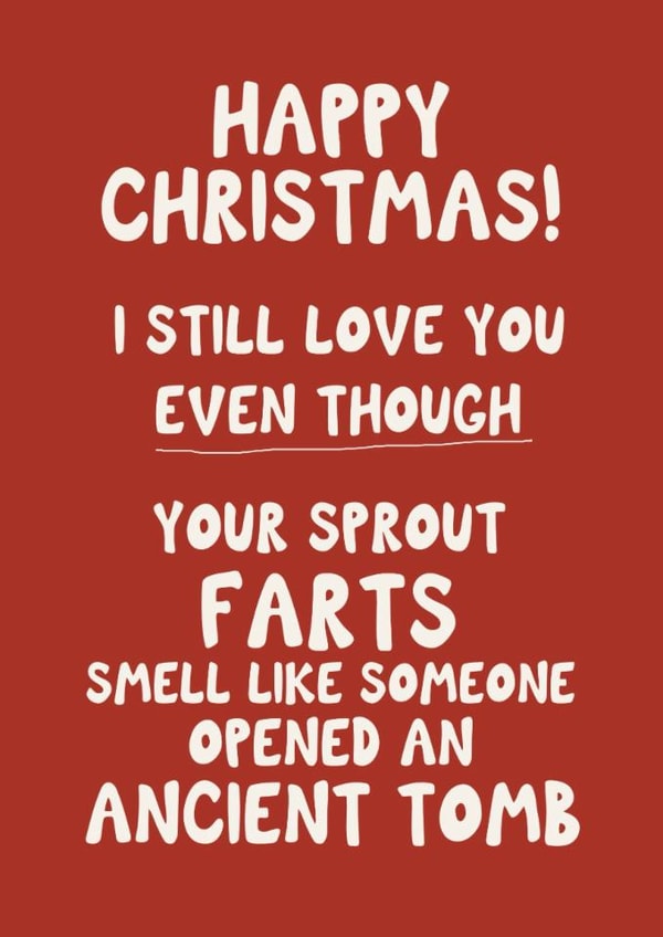 Funny Christmas Card - Farts - Sprouts created by Giddy Kipper