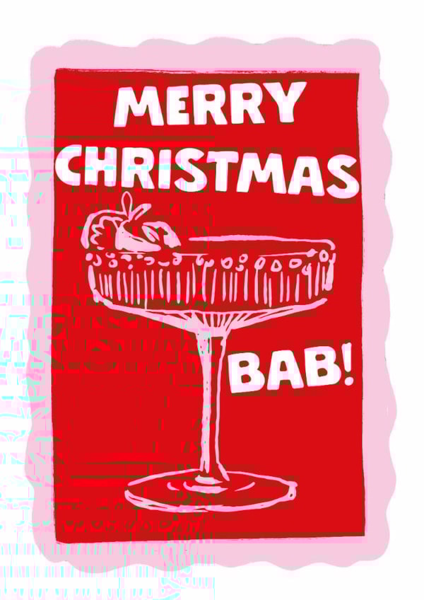 Birmingham Cocktail Christmas Card - Merry Christmas Bab! created by Fab Bab