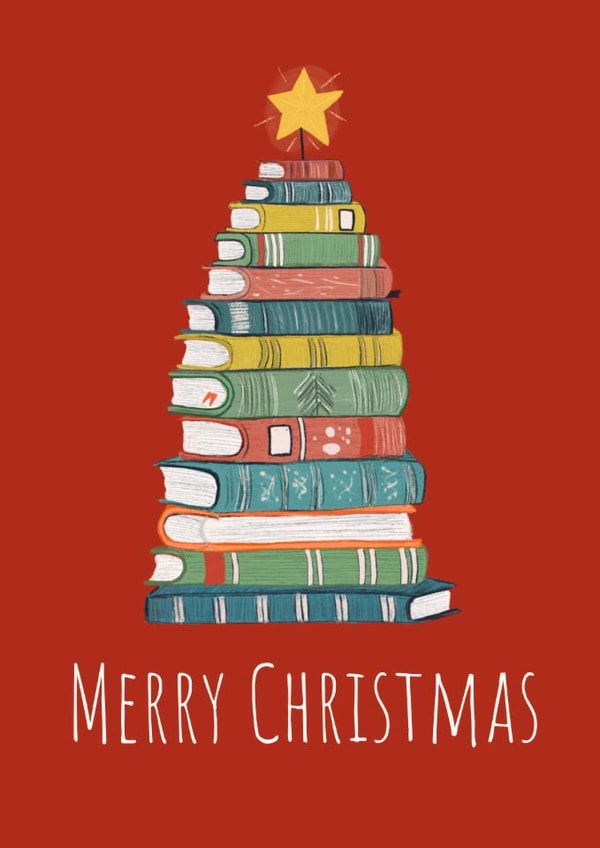 Books Christmas tree Merry Booksmas created by Tiny Steps