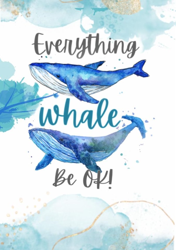 Everything will be OK! A cute, funny ocean themed card to show you care. created by Jess Withers