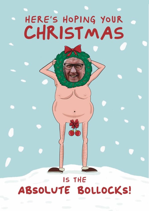 Funny Christmas Card - Absolute Bollocks - Christmas Baubles Card created by Running with Scissors