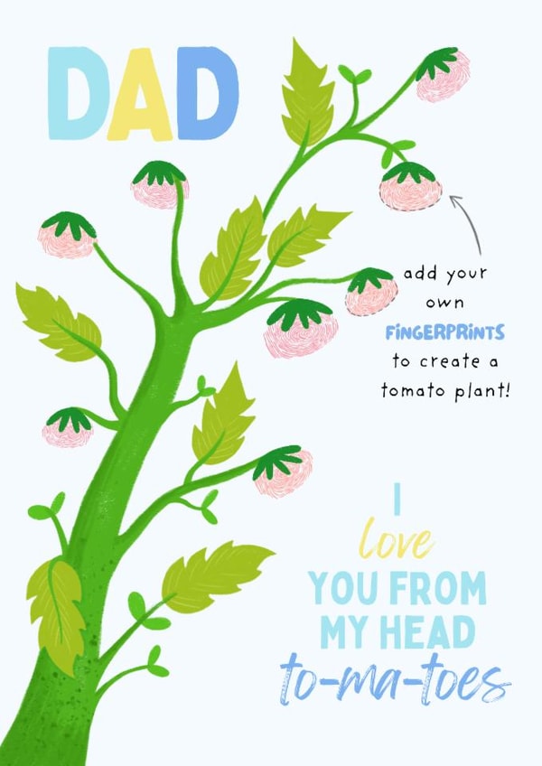 Cute Birthday/Father's Day Card - For Dad - Fingerprint created by Sian Moore Illustration