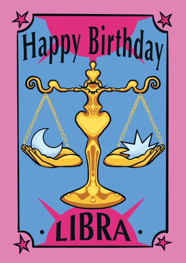 Fun Birthday Card - Horoscope - Libra - Zodiac - Astrology created by Scruffysprite