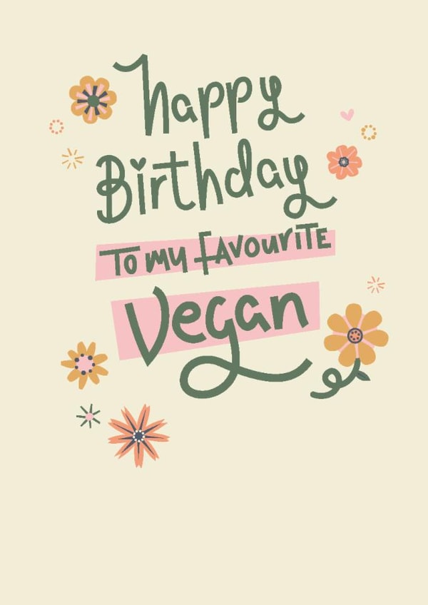 Funny Birthday Card - Favourite Vegan created by Thinkling Creative