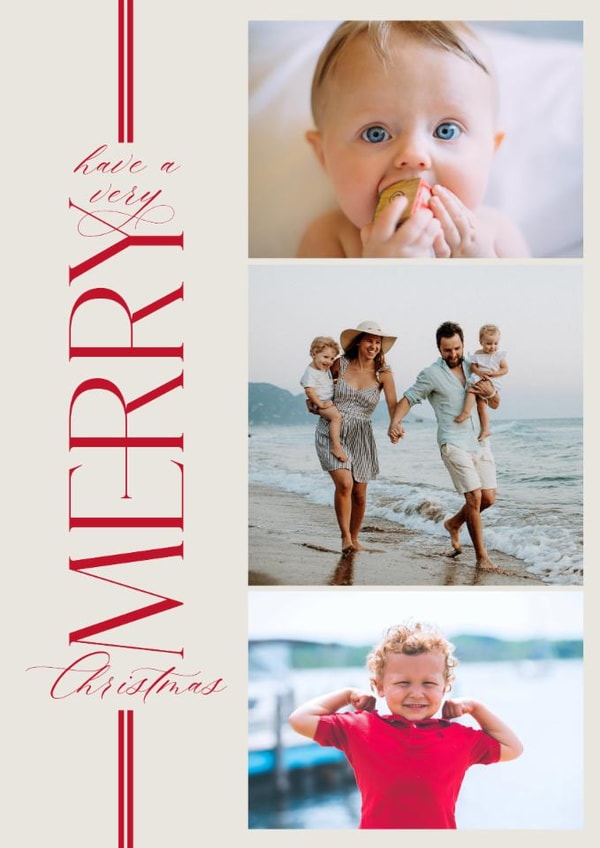 Classic Christmas Card - Ribbon - Minimal Typography created by Cindy Reynolds