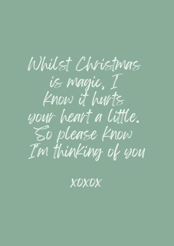 Thinking of You at Christmas – Heartfelt Message - sympathy, Loss, Love you. created by Sunnie Love Co.