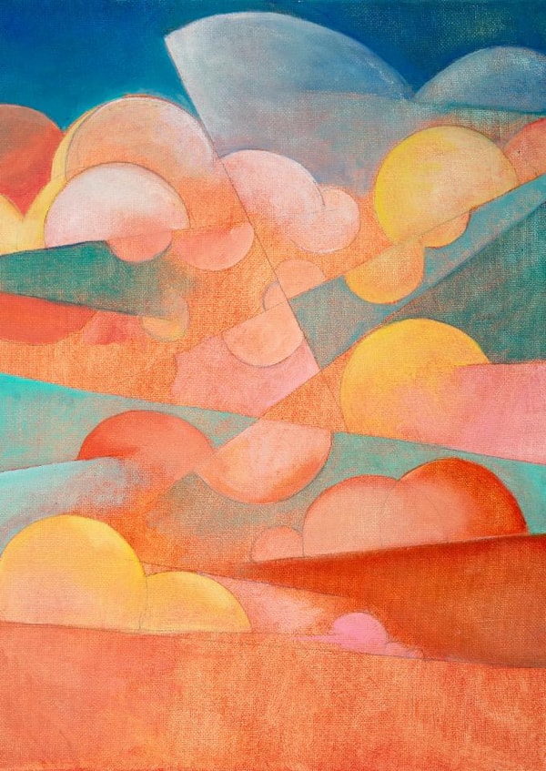 Palm Springs pink mountains. created by Lizzie O'Grady