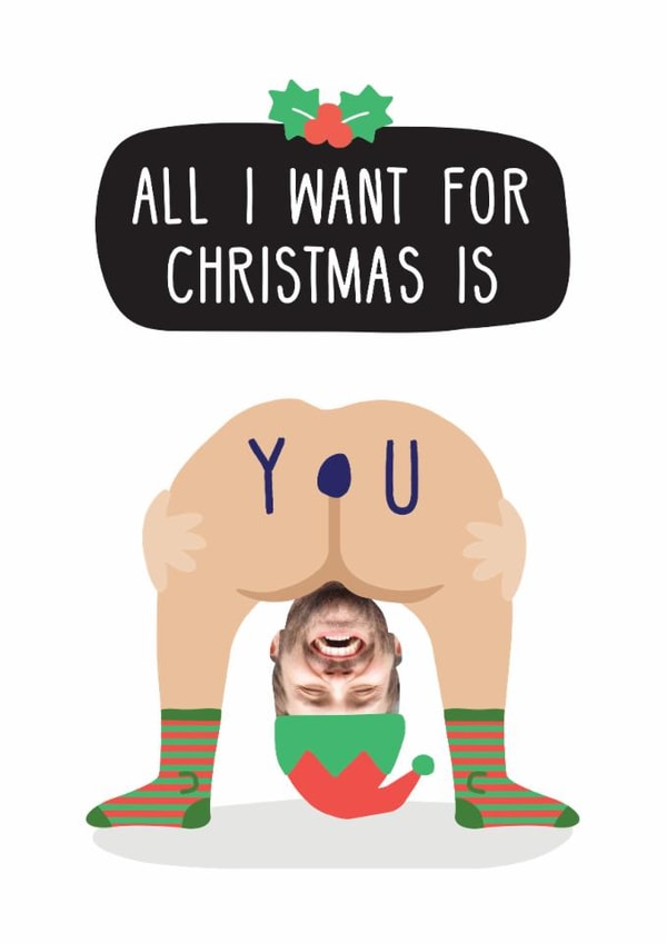 Rude Christmas Card - All I Want For Christmas - Bum Hole created by Studio Boketto