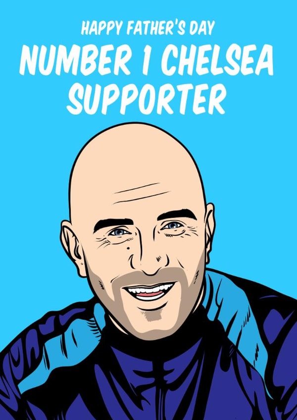 Fun Father's Day Card - Enzo Maresca - Number 1 Chelsea Supporter created by Graham Sanders