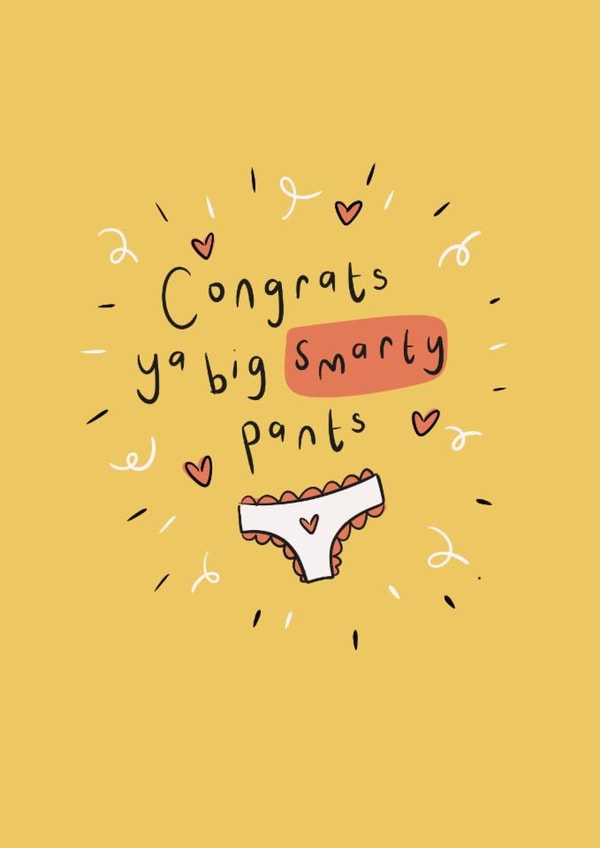 Cute Congratulations Card - Smarty Pants created by Chloë Breeze Illustration