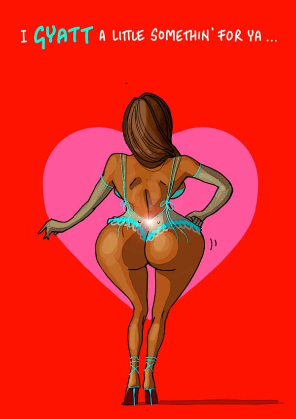 Funny Valentine's Day Card - Gyatt! - Pun created by Bryony Jackson Walters