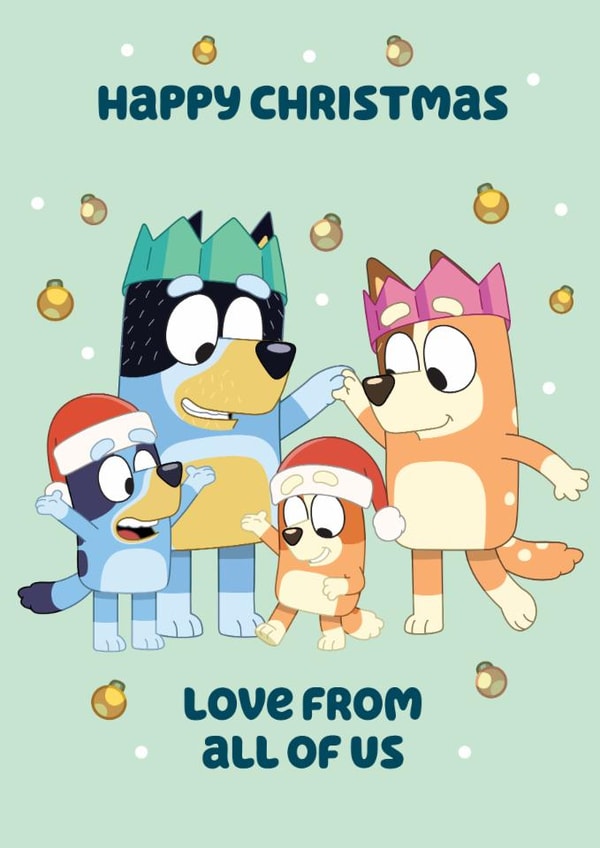 Bluey Christmas Card – Love from All of Us created by Danilo