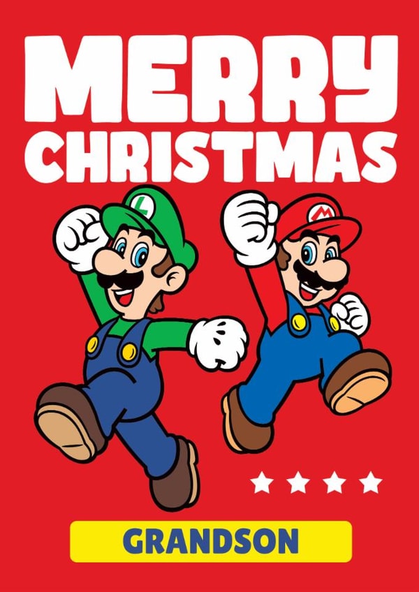 Merry Christmas Mario & Luigi Card For Grandson created by Danilo