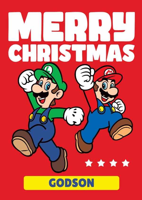 Merry Christmas Mario & Luigi Card For Godson created by Danilo