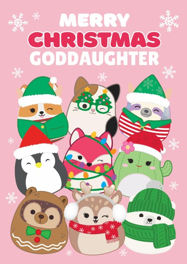 Merry Christmas Goddaughter Card – Festive Squishmallows Fun created by Danilo