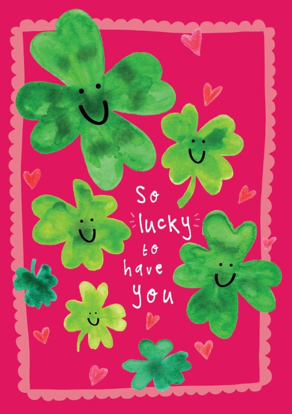 Cute Valentine's Day Card - Lucky To Have You - Clovers created by Bow & Bell