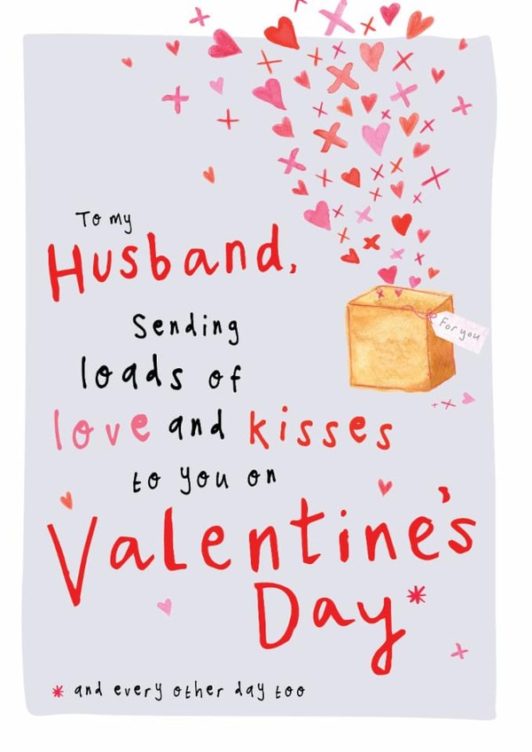 Cute Valentine's Card - For Husband - Love And Kisses created by Bow & Bell