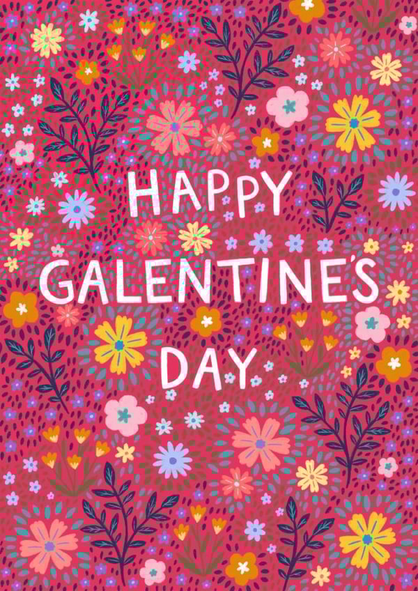 Pretty Galentine's Day Card - For Gals - Flowers created by Pear Tree Press