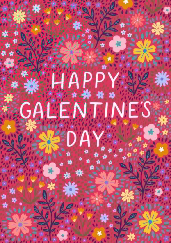 Pretty Galentine's Day Card - For Gals - Flowers created by Pear Tree Press