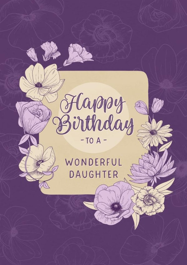 Classic Birthday Card - For Daughter - Flowers created by Evie Garnett Designs