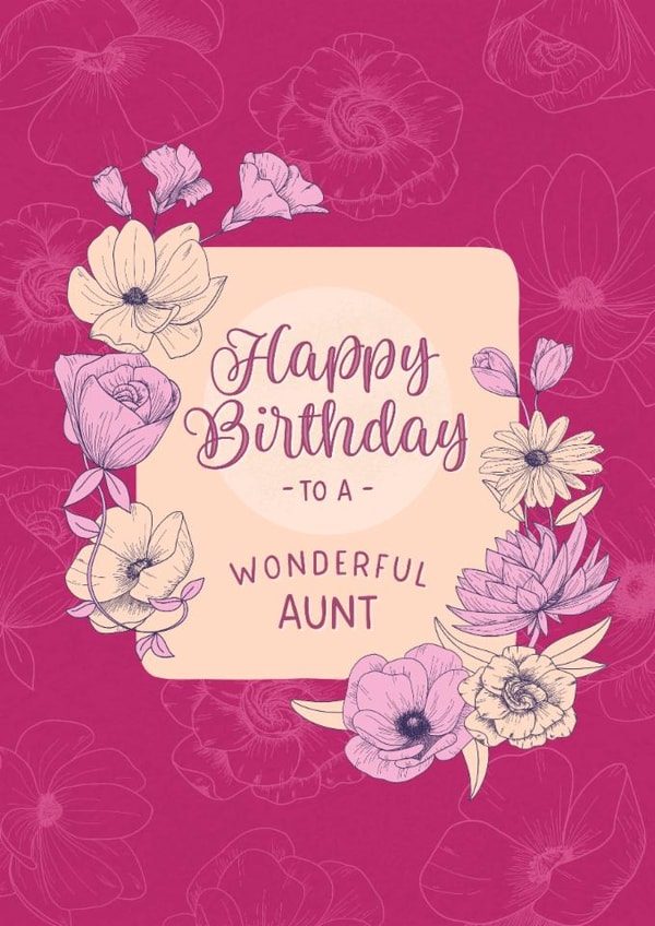Classic Birthday Card - For Aunt - Flowers created by Evie Garnett Designs