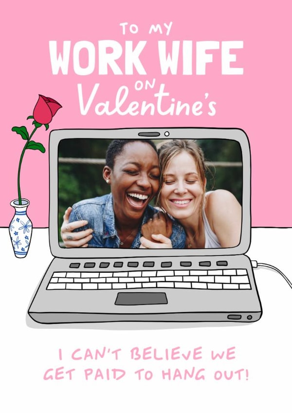 Funny Valentine’s Day Card - For Work Wife - Laptop created by Running with Scissors