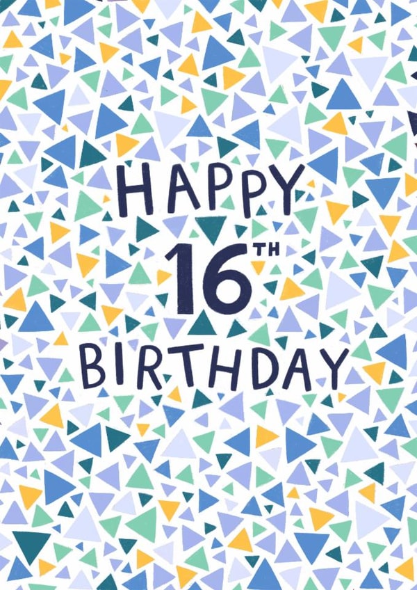Classic 16th Birthday Card - Geometric - For Him created by Pear Tree Press