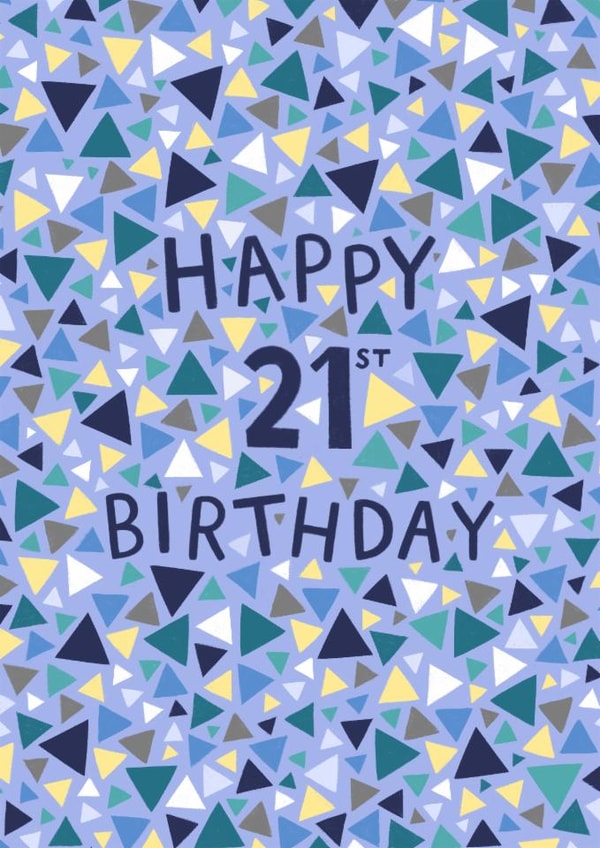 Classic Birthday Card - 21st - Geometric Pattern - For Him created by Pear Tree Press