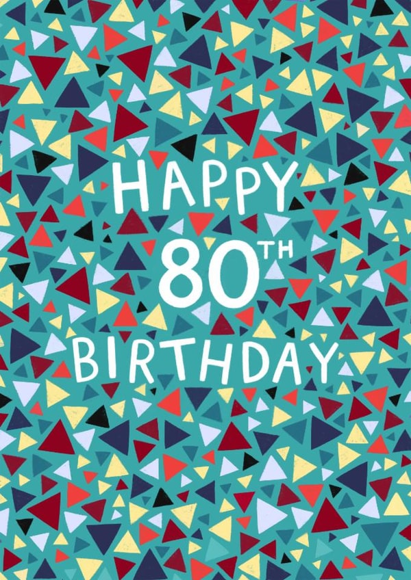 Classic Birthday Card - 80th - Geometric - For Him created by Pear Tree Press