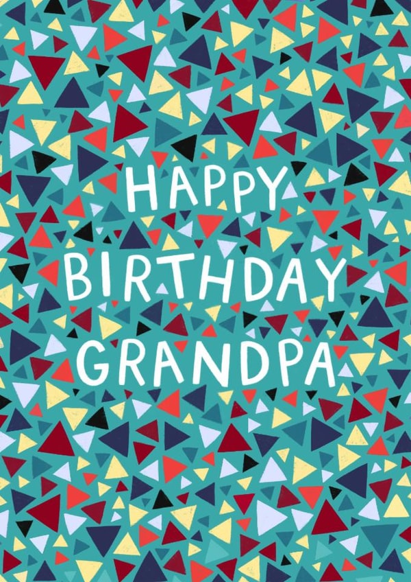 Classic Birthday Card - Geometric Pattern - For Grandpa created by Pear Tree Press