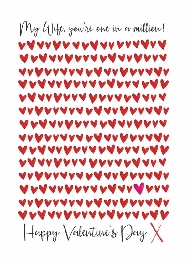 Heartfelt Valentine's Day - For Wife - One In A Million created by The Boy and the Bear