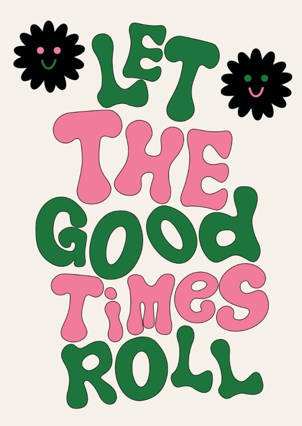 Cute New Home Card - Let the Good Times Roll! - Funky created by Moon Rocks