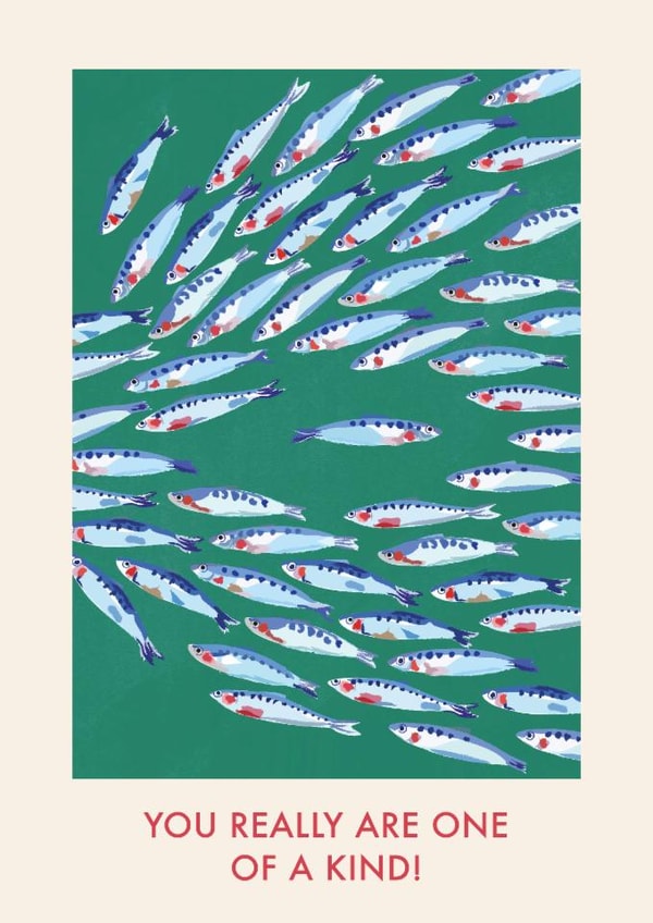 Arty Birthday Card - Fish - One Of A Kind created by Vicki Nelli