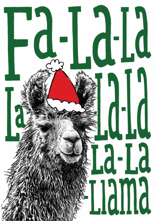 Funny Fa-la-la-llama Christmas card created by The Visual Narrator