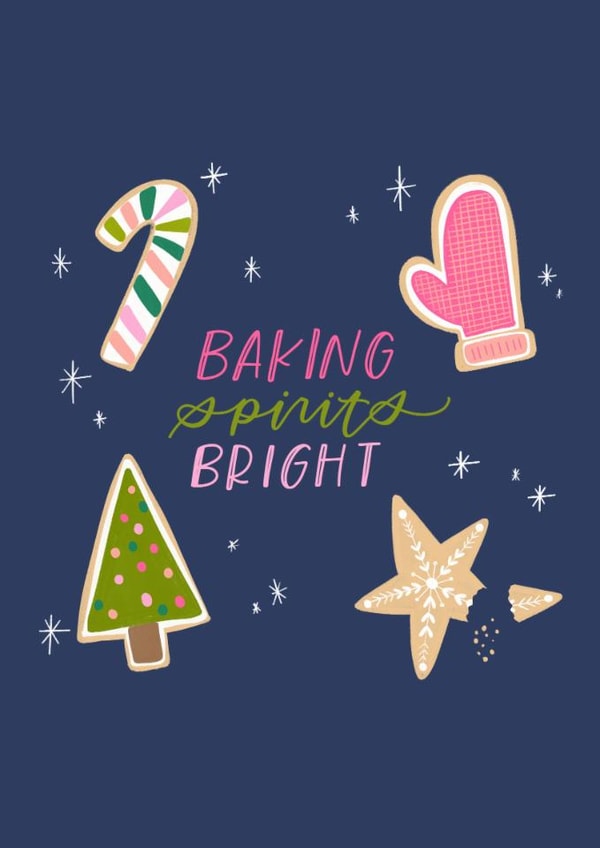 Baking Spirits Bright Christmas Card, Holiday Card, Christmas Cookies created by Ashlyn Postier
