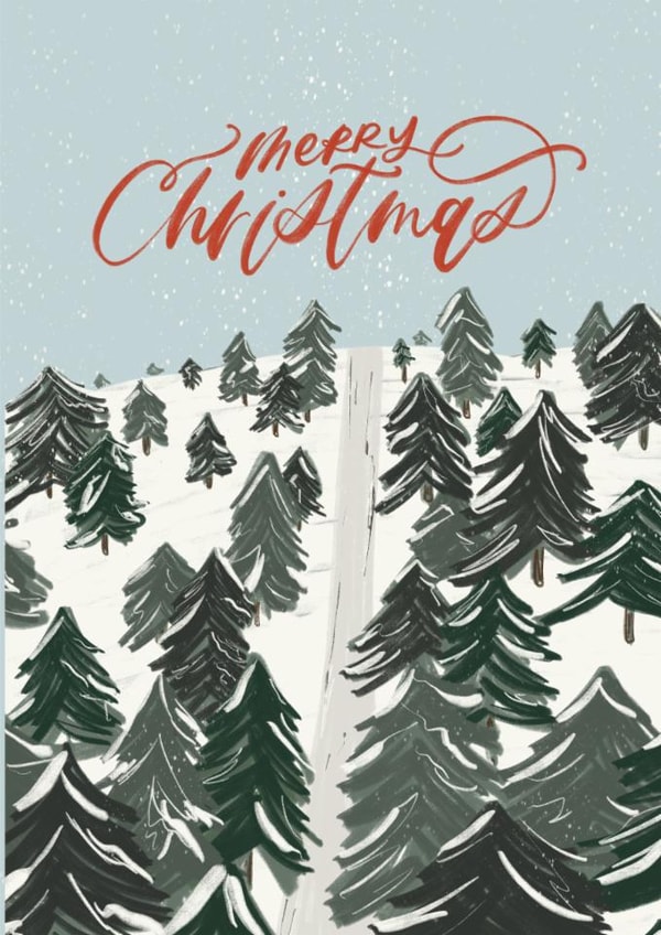 Merry Christmas Tree Farm Card, Snowy Card, Nostalgic Christmas created by Ashlyn Postier