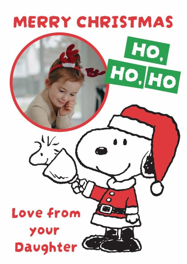Personalised Snoopy Christmas Photo Card From Daughter – Santa Fun created by Danilo