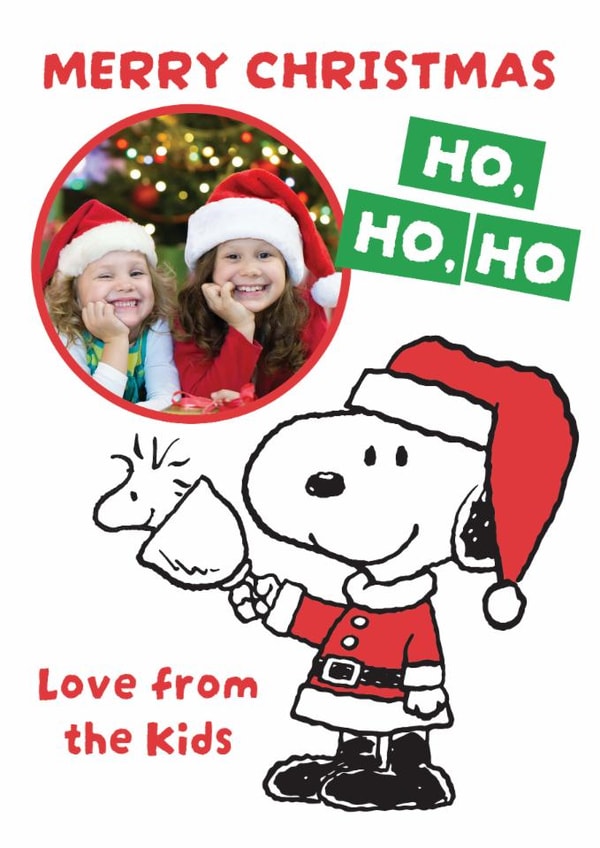 Personalised Snoopy Christmas Photo Card From The Kids – Santa Fun created by Danilo